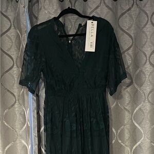 Elegant Dark Green Maxi Dress